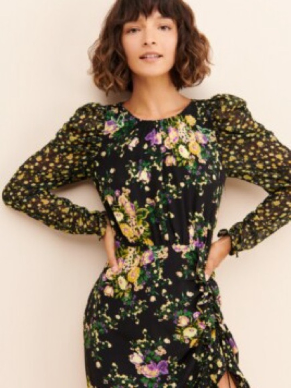 For Love and Lemons Floral Ross Midi Ruffle Dress Medium - Picture 4 of 6